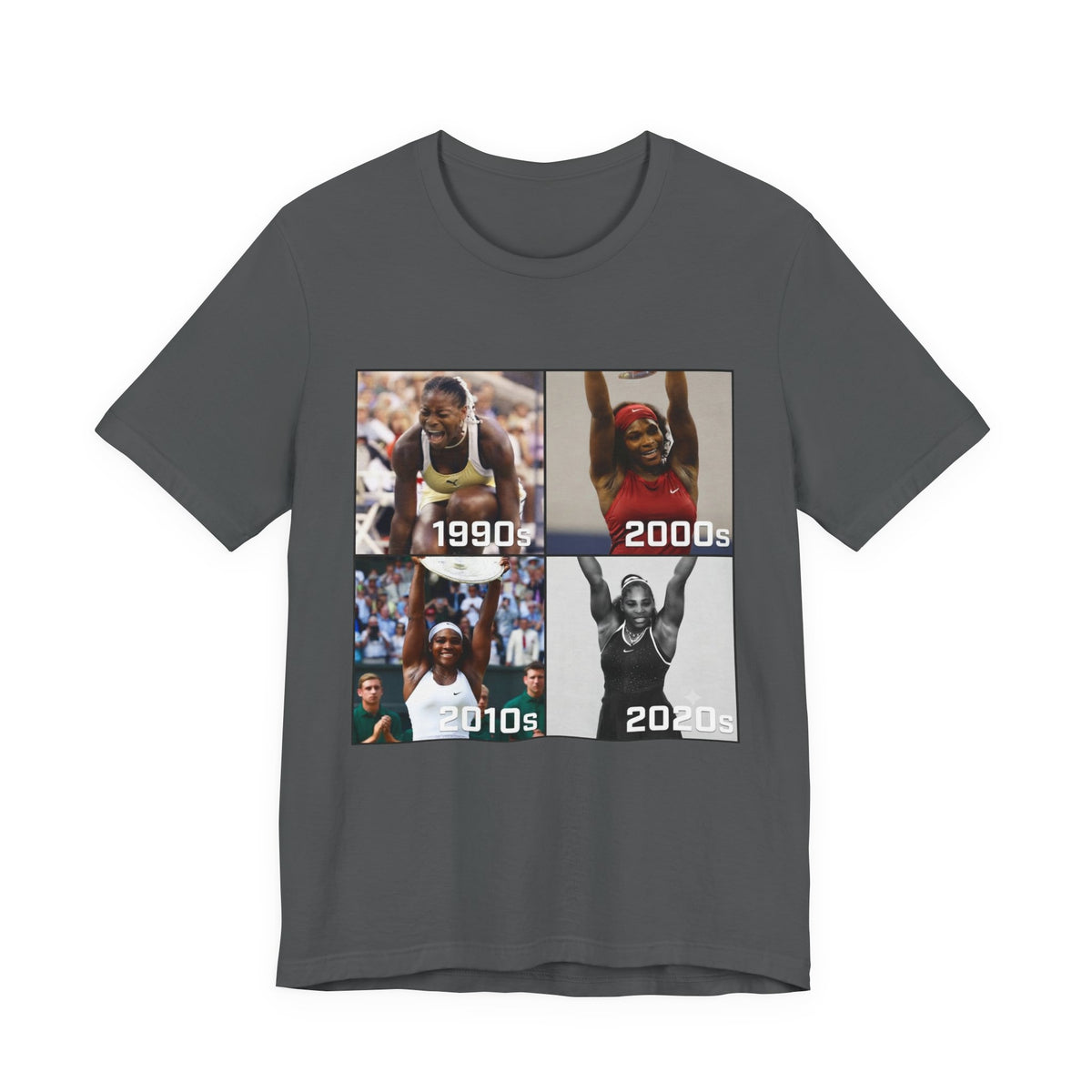 Decades of Champions Serena William’s 1990s–2020s Collage T-shirt