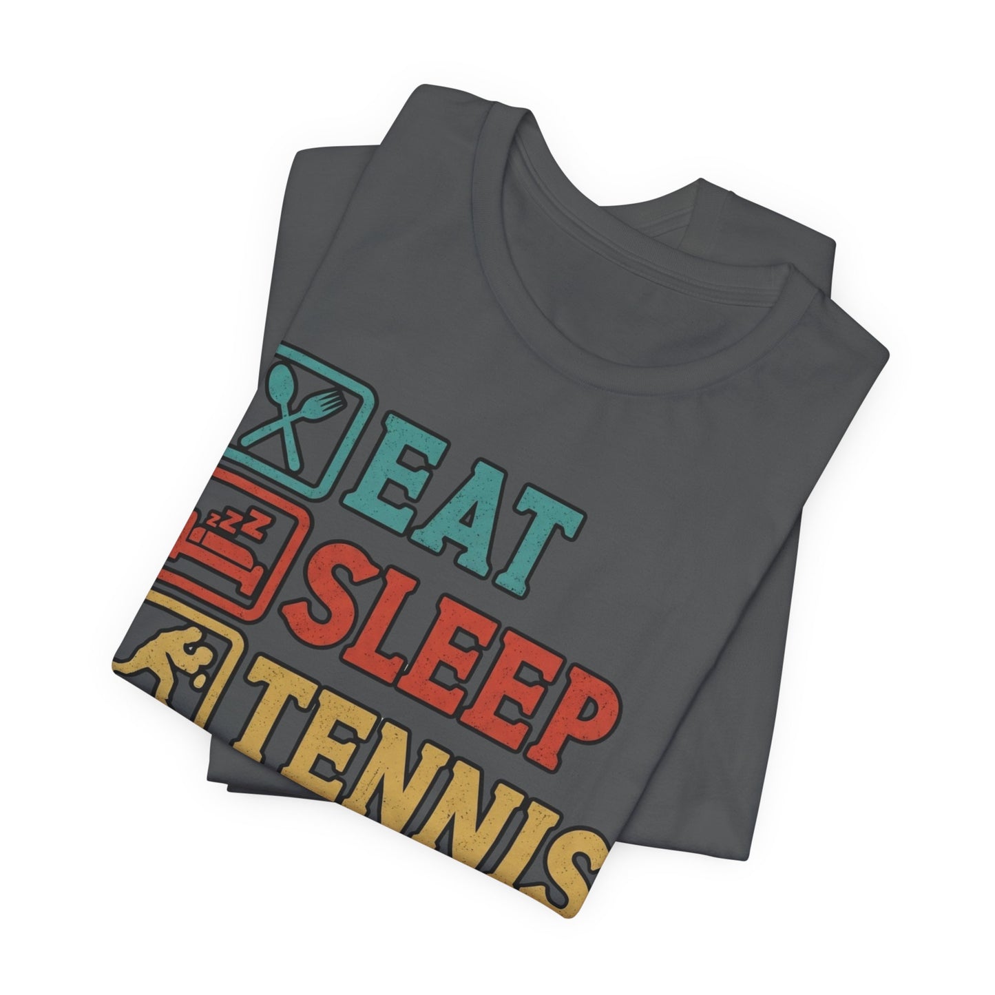 Tennis Tee — "Eat Sleep Tennis Repeat" Vintage Graphic Shirt