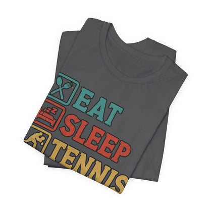 Tennis Tee — "Eat Sleep Tennis Repeat" Vintage Graphic Shirt