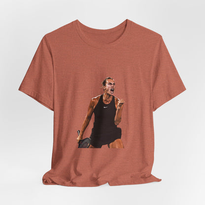 Tennis Player Aryna Sabalenka Victory Graphic Tee