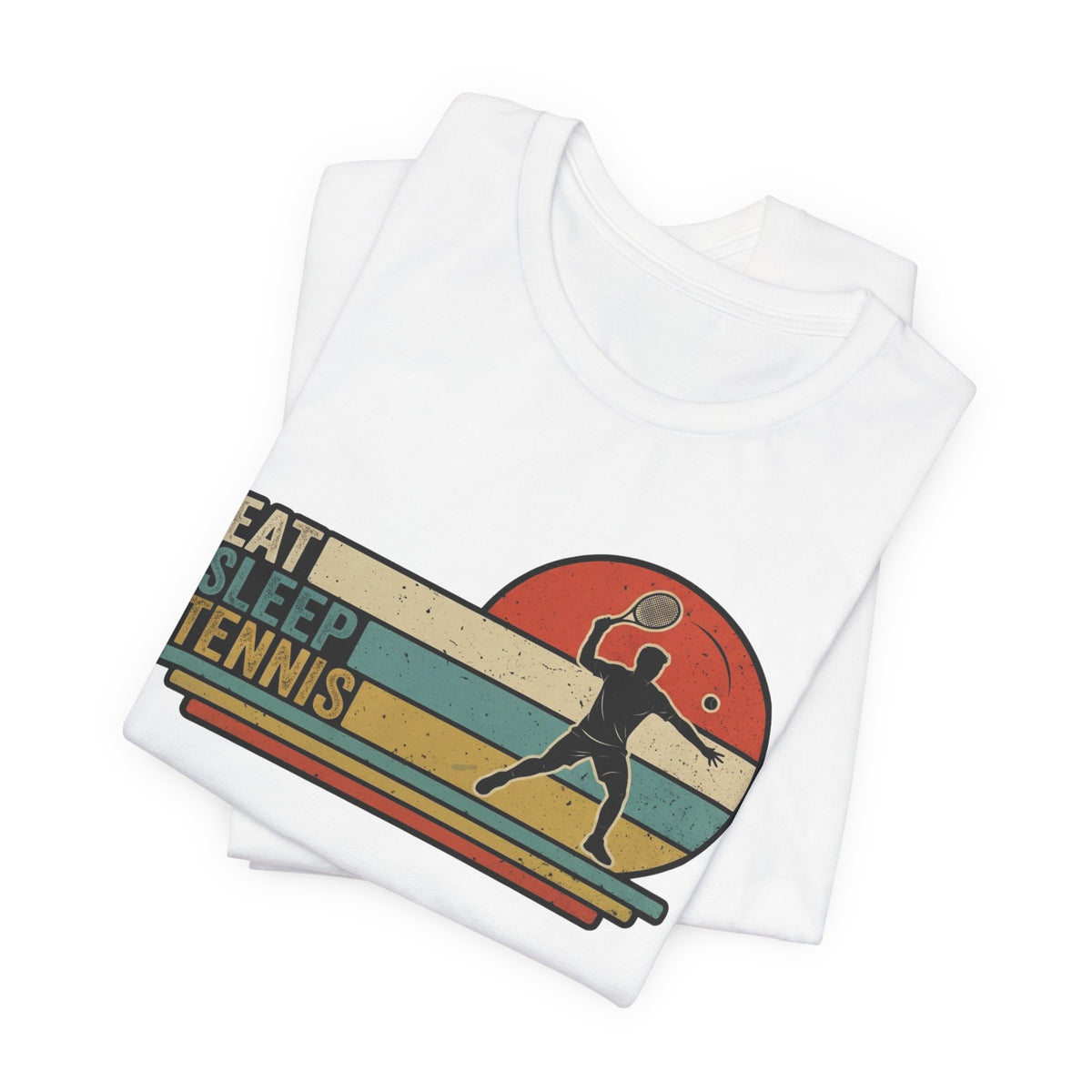 Eat Sleep Tennis Retro Graphic Tee — Vintage Tennis Player T‑Shirt