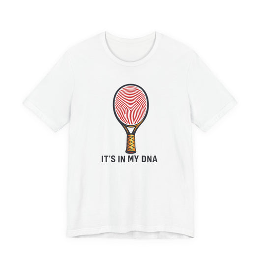 Tennis DNA T‑Shirt — "It's In My DNA" Racket Fingerprint Tee