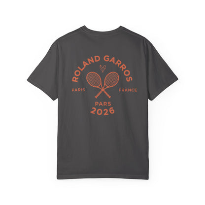 Roland Garros Retro Tennis Tee — Paris 2026 Garment-Dyed Court Shirt