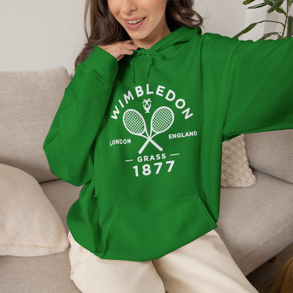 Wimbledon 1877 Tennis Hoodie — Classic Racquets Logo Pullover