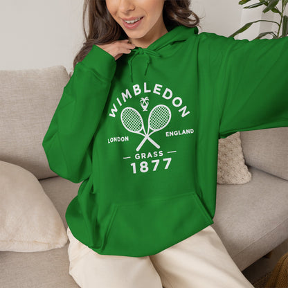 Wimbledon 1877 Tennis Hoodie — Classic Racquets Logo Pullover
