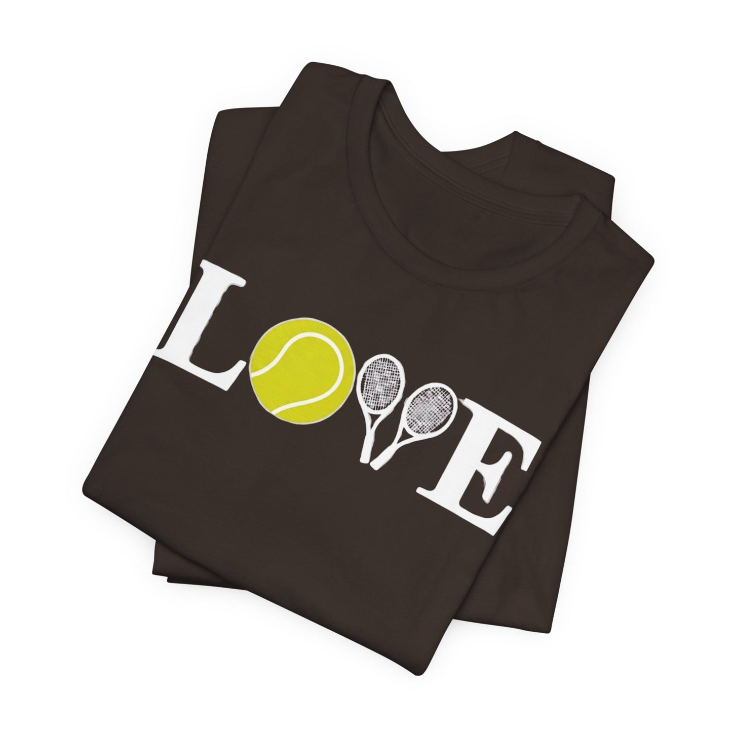 Tennis Love T-Shirt — 'LOVE' with Tennis Ball & Rackets