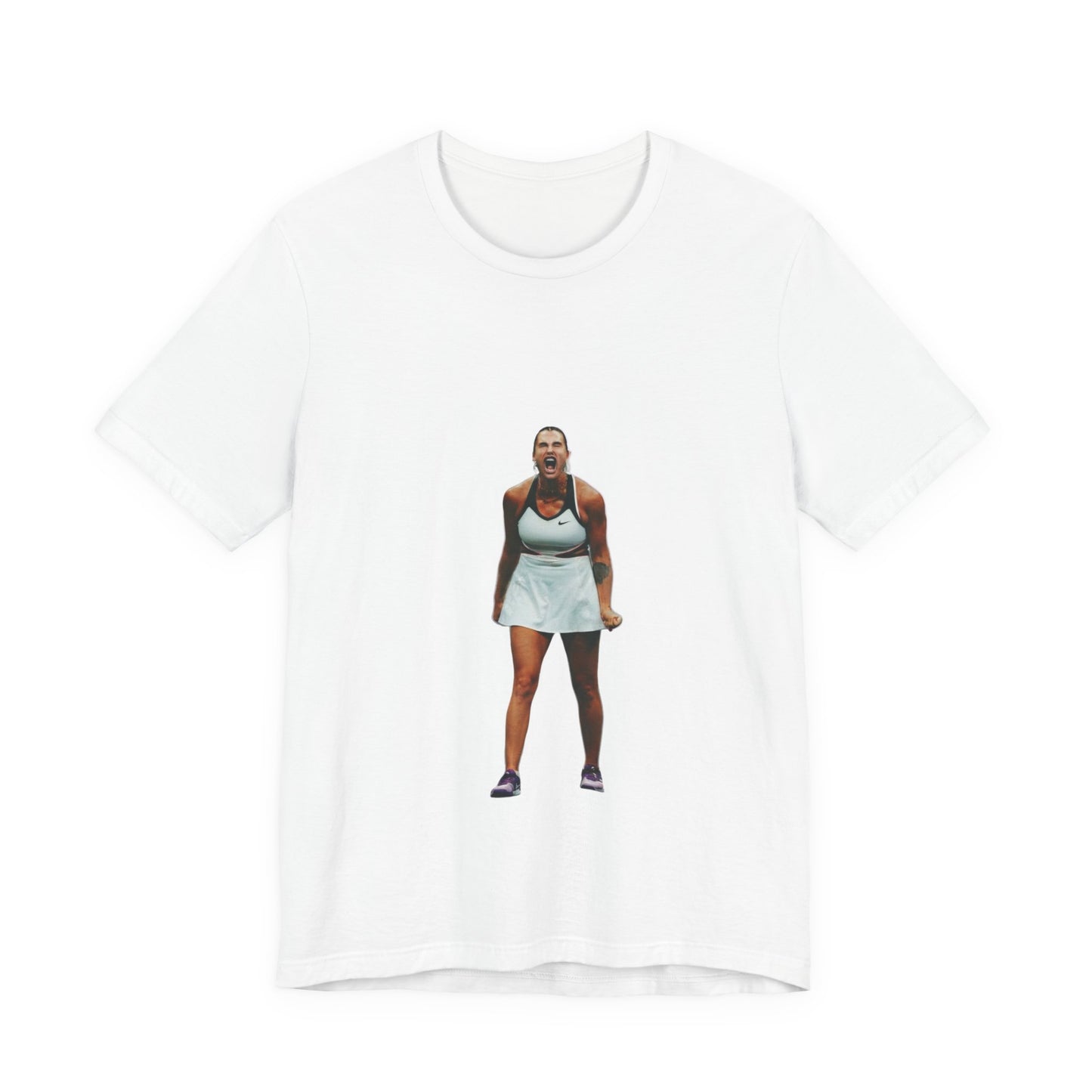 Tennis Player Graphic Tee — Fierce Court Celebration Shirt