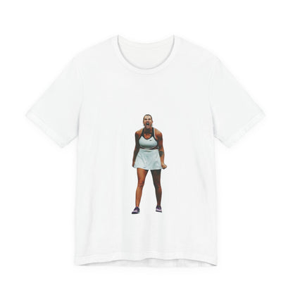 Tennis Player Graphic Tee — Fierce Court Celebration Shirt