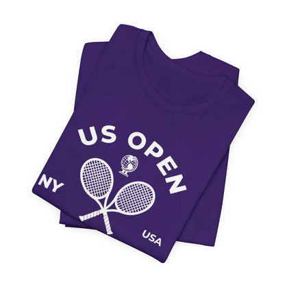 US Open Queens 2026 Tennis Tee — NY USA Vintage Racket T-Shirt