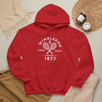 Wimbledon 1877 Tennis Hoodie — Classic Racquets Logo Pullover