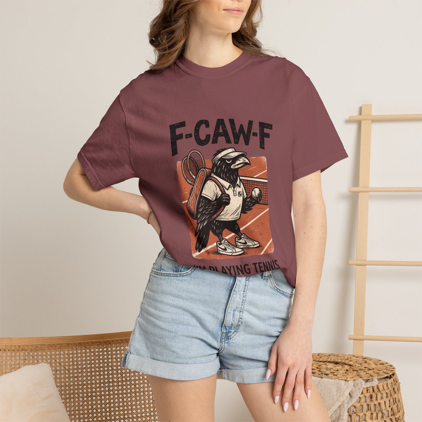 T-Shirt — F-CAW-F I’m Playing Tennis Raven Graphic Tee