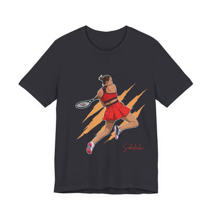 Tennis Player Aryna Sabalenka Graphic Tee — Dynamic Female Athlete Design