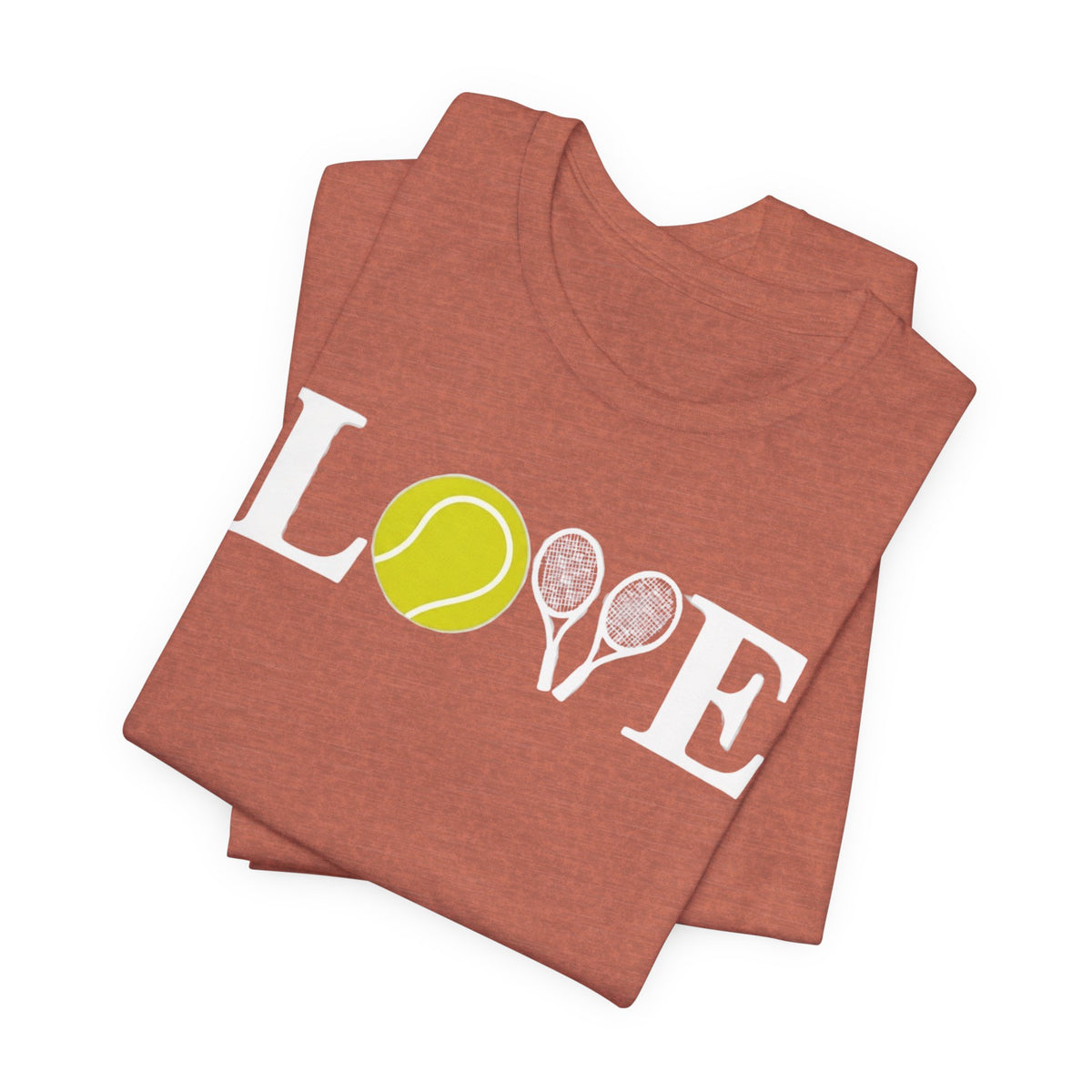 Tennis Love T-Shirt — 'LOVE' with Tennis Ball & Rackets