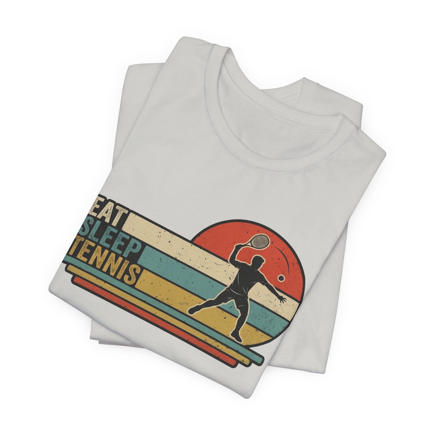 Eat Sleep Tennis Retro Graphic Tee — Vintage Tennis Player T‑Shirt
