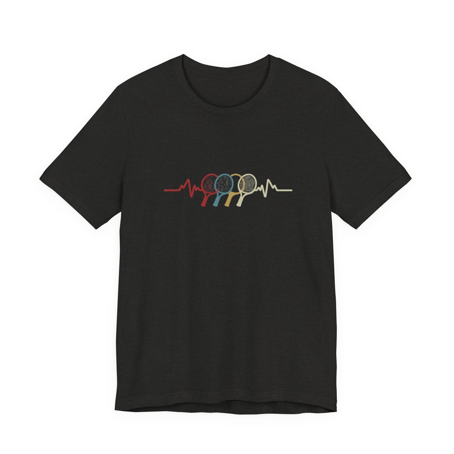 Tennis Heartbeat Tee — Retro Racket Line Art T-Shirt