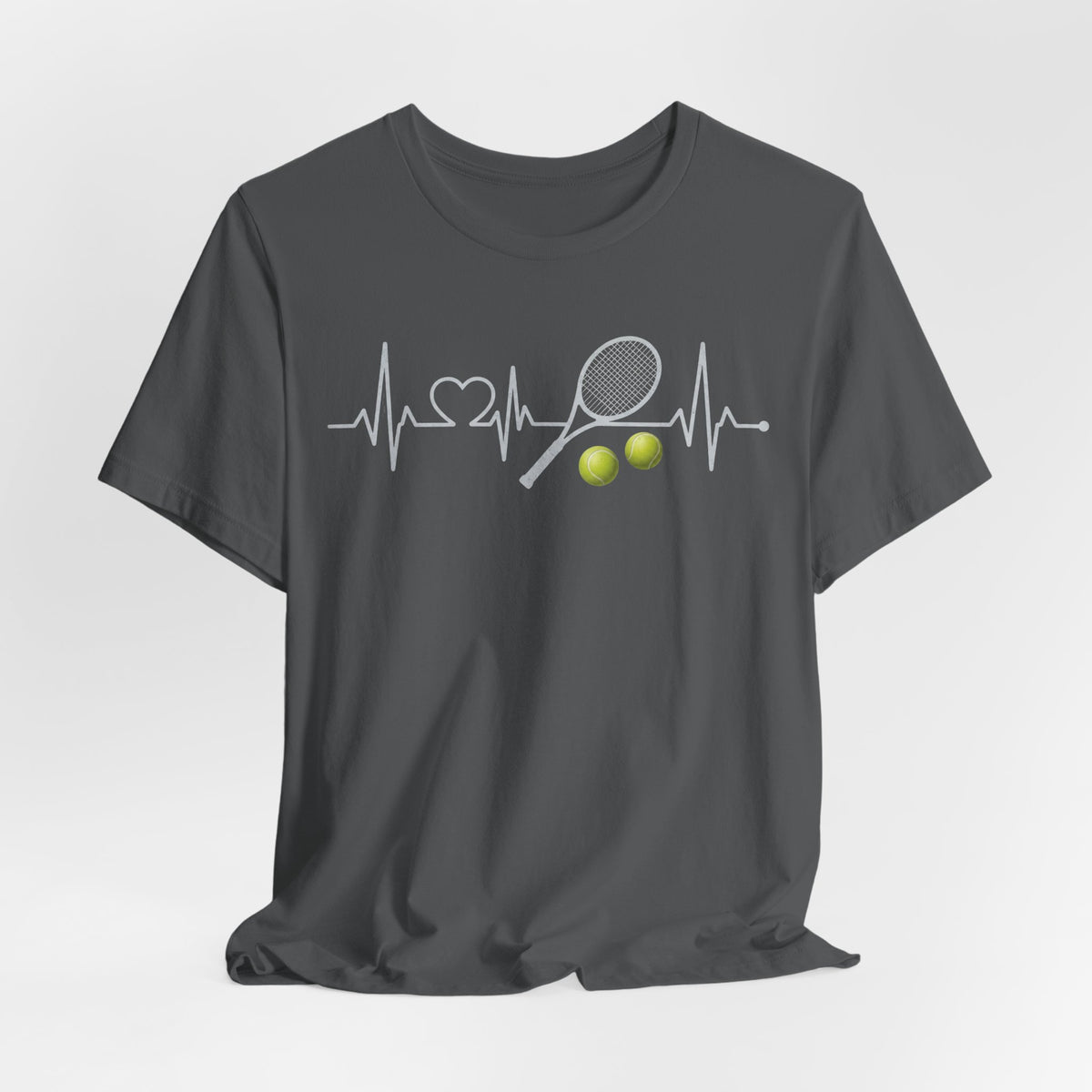 Tennis Heartbeat Tee – Racket & Tennis Ball Graphic Shirt
