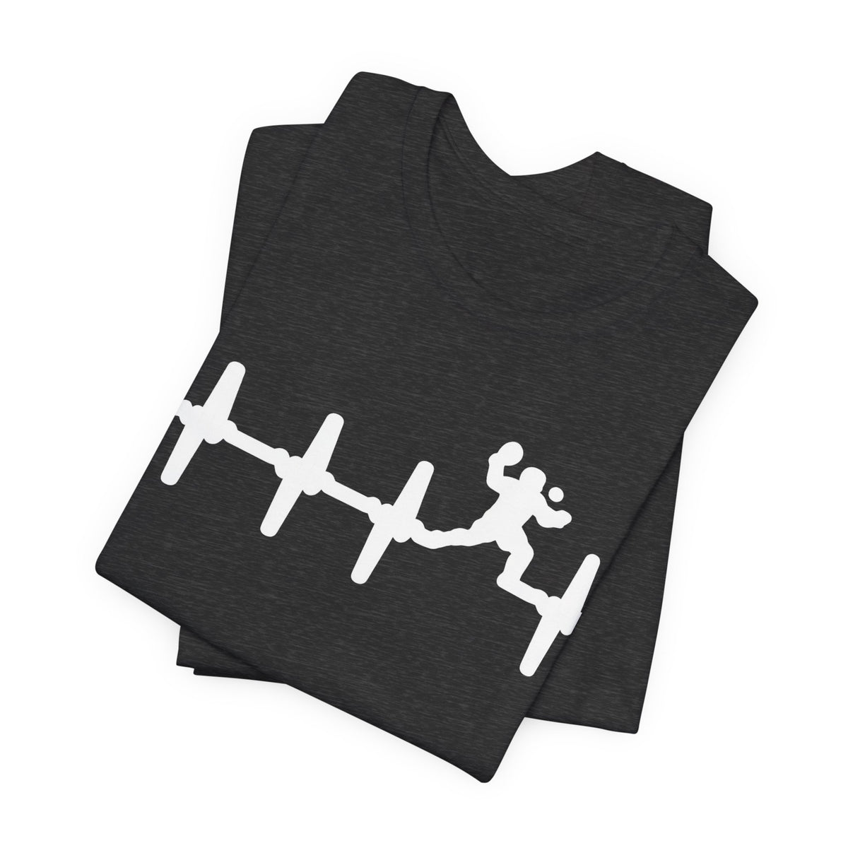 Runner Heartbeat T‑Shirt — Heartbeat EKG with Tennis Runner Graphic Tee