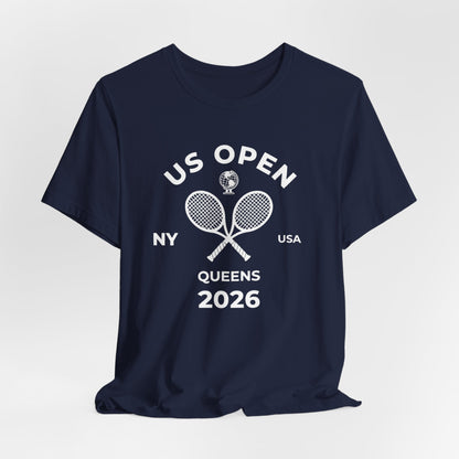US Open Queens 2026 Tennis Tee — NY USA Vintage Racket T-Shirt