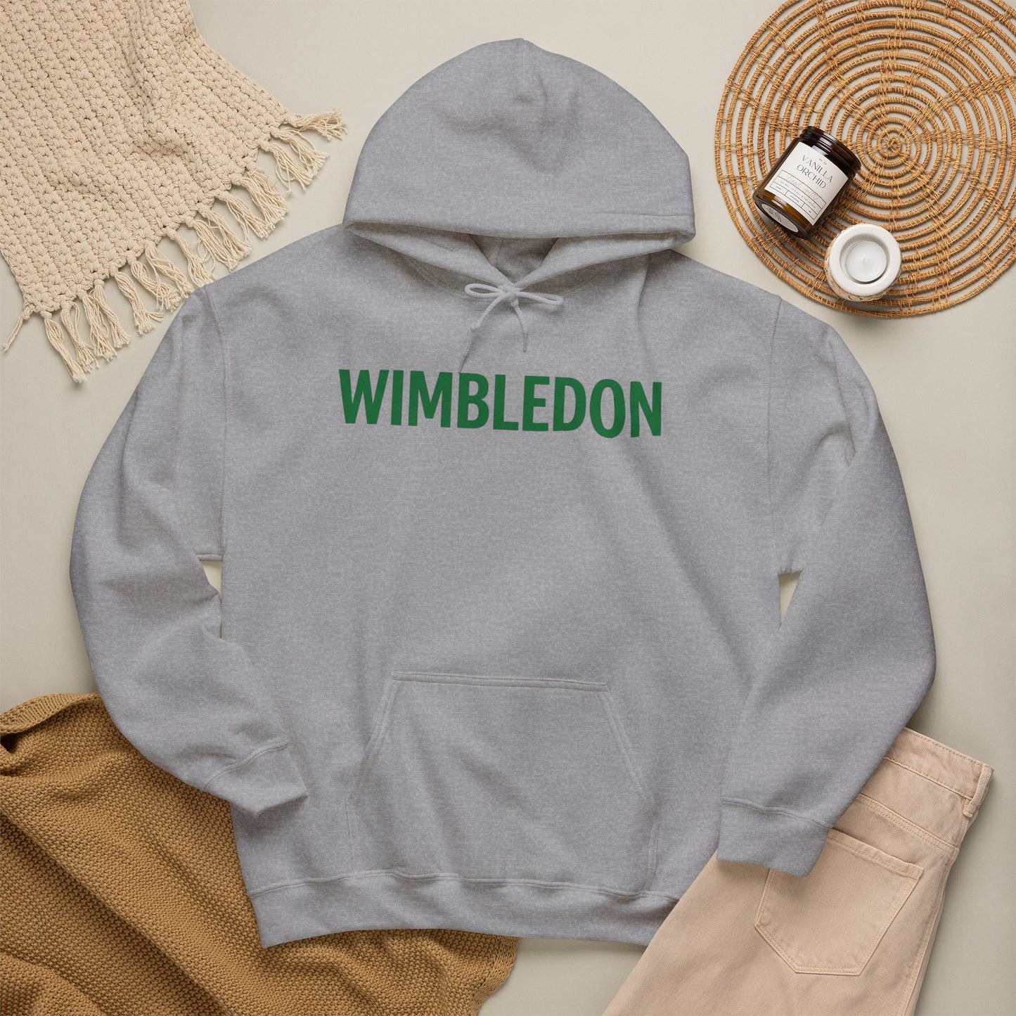 Wimbledon Hoodie — Classic Green Tennis Logo Pullover