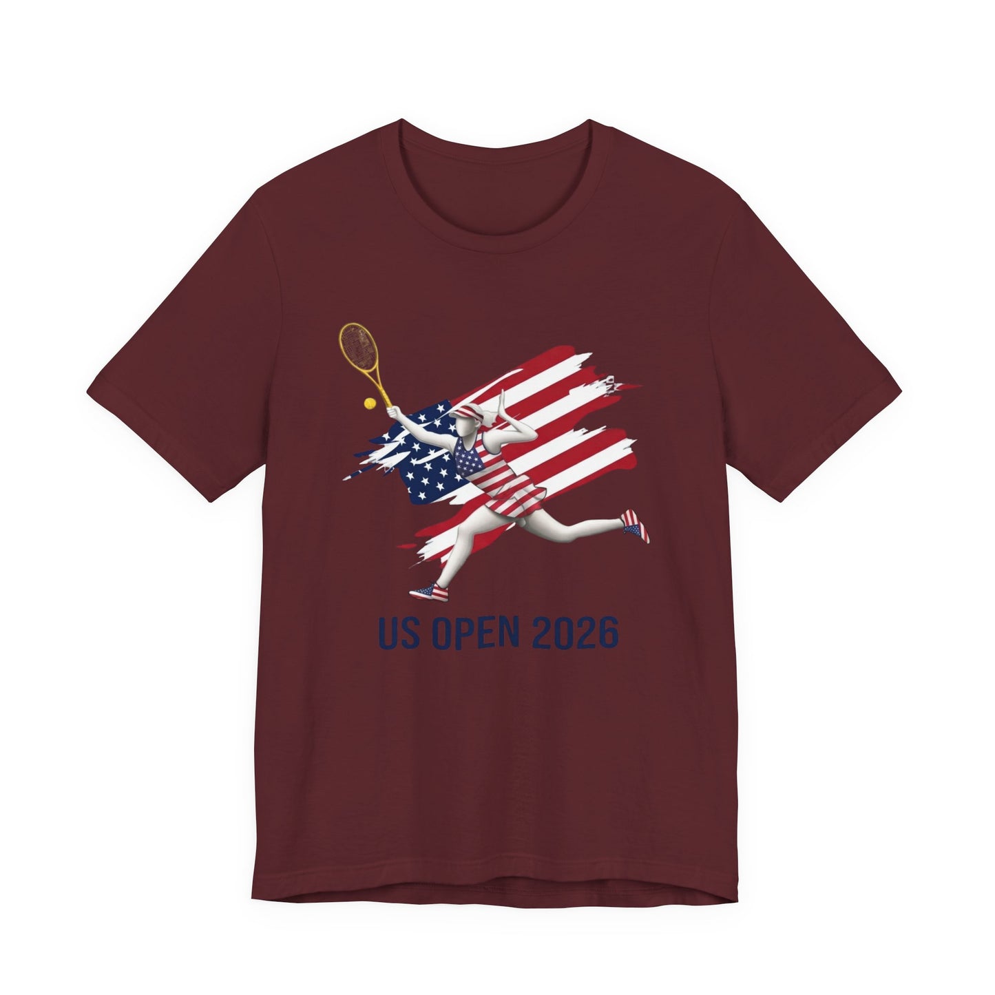 US Open 2026 Tennis Tee — American Flag Tennis Player Graphic T-Shirt