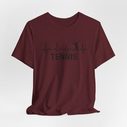 Tennis Heartbeat T‑Shirt — Tennis Player ECG Graphic Tee
