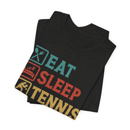Tennis Tee — "Eat Sleep Tennis Repeat" Vintage Graphic Shirt