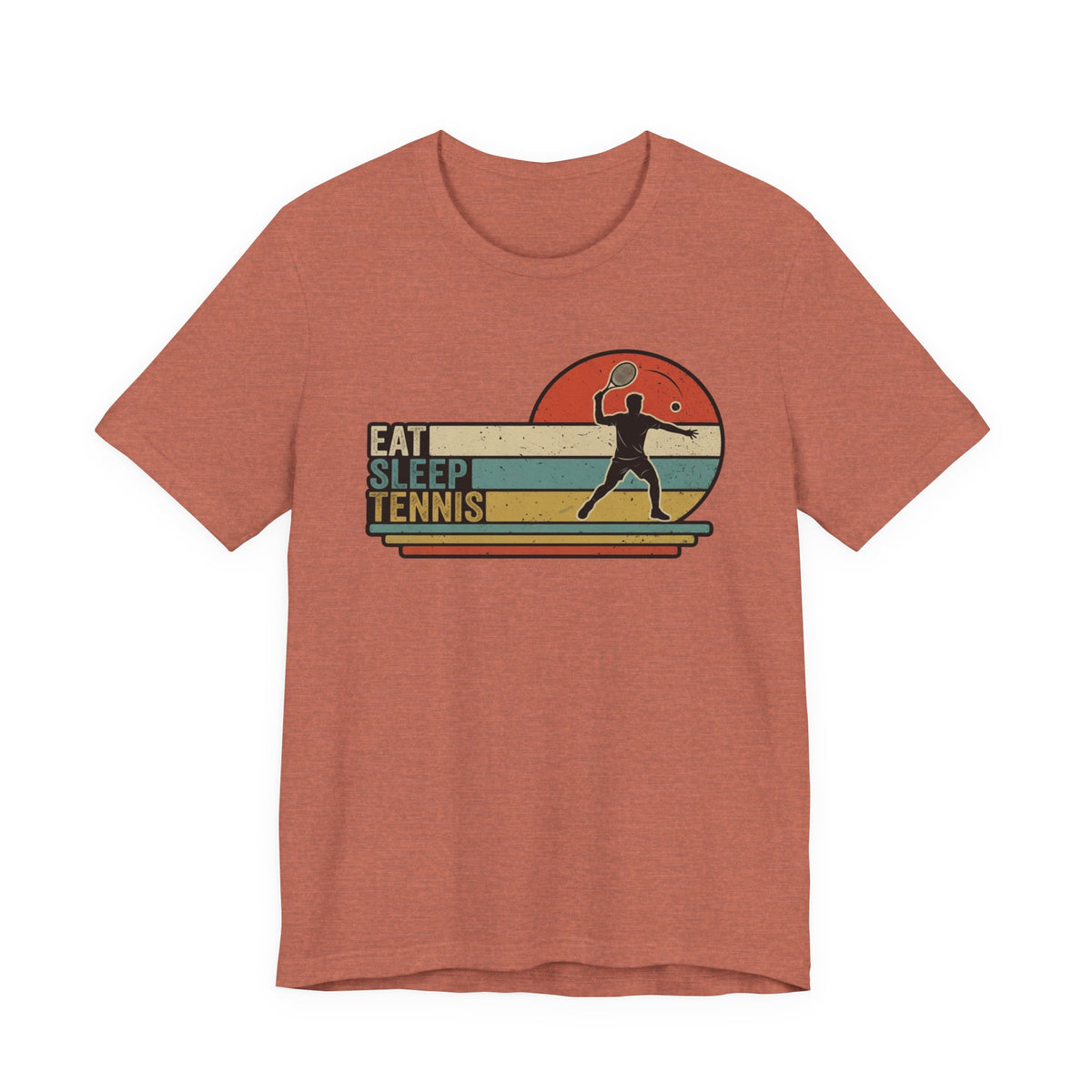 Eat Sleep Tennis Retro Graphic Tee — Vintage Tennis Player T‑Shirt