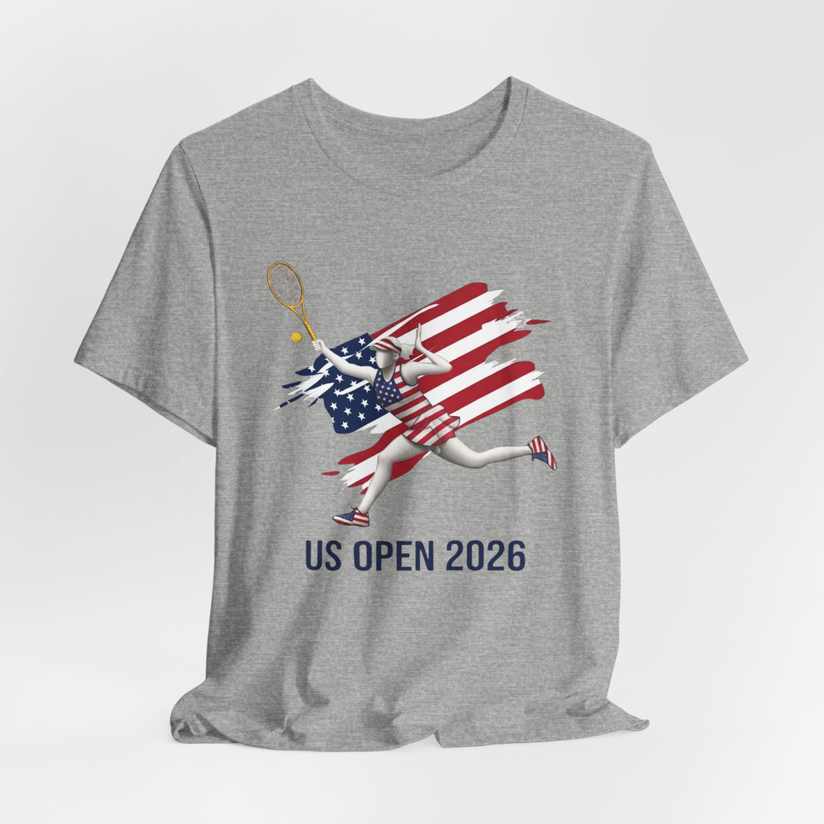 US Open 2026 Tennis Tee — American Flag Tennis Player Graphic T-Shirt