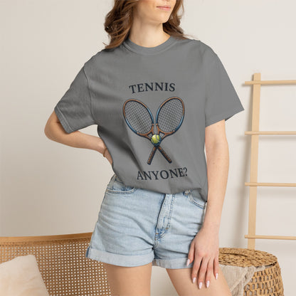 Tennis Anyone? Graphic T-Shirt — Vintage Racket & Ball Tee for Tennis Players