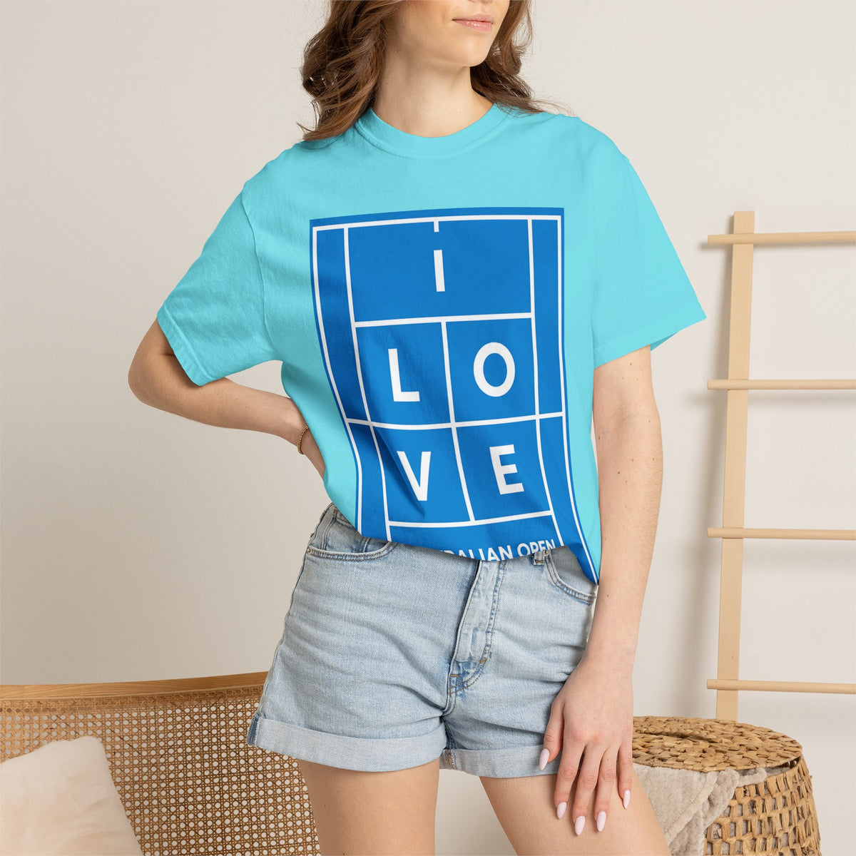 "I LOVE" Australian Open Tennis Court Graphic