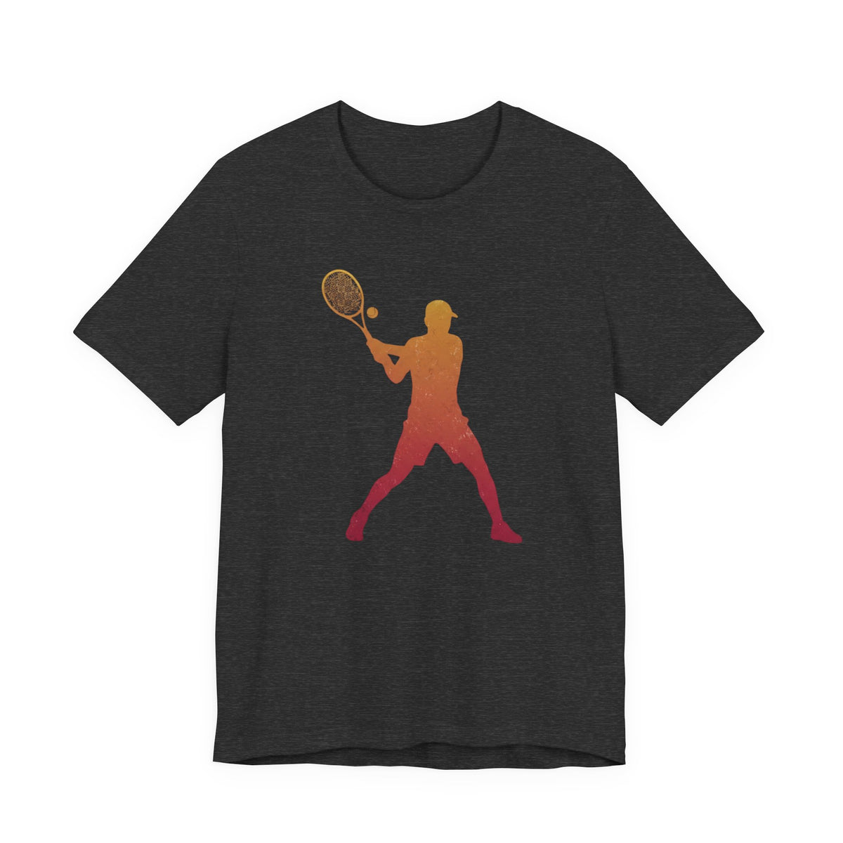 Tennis Player Silhouette Tee — Sunset Racket Graphic Shirt