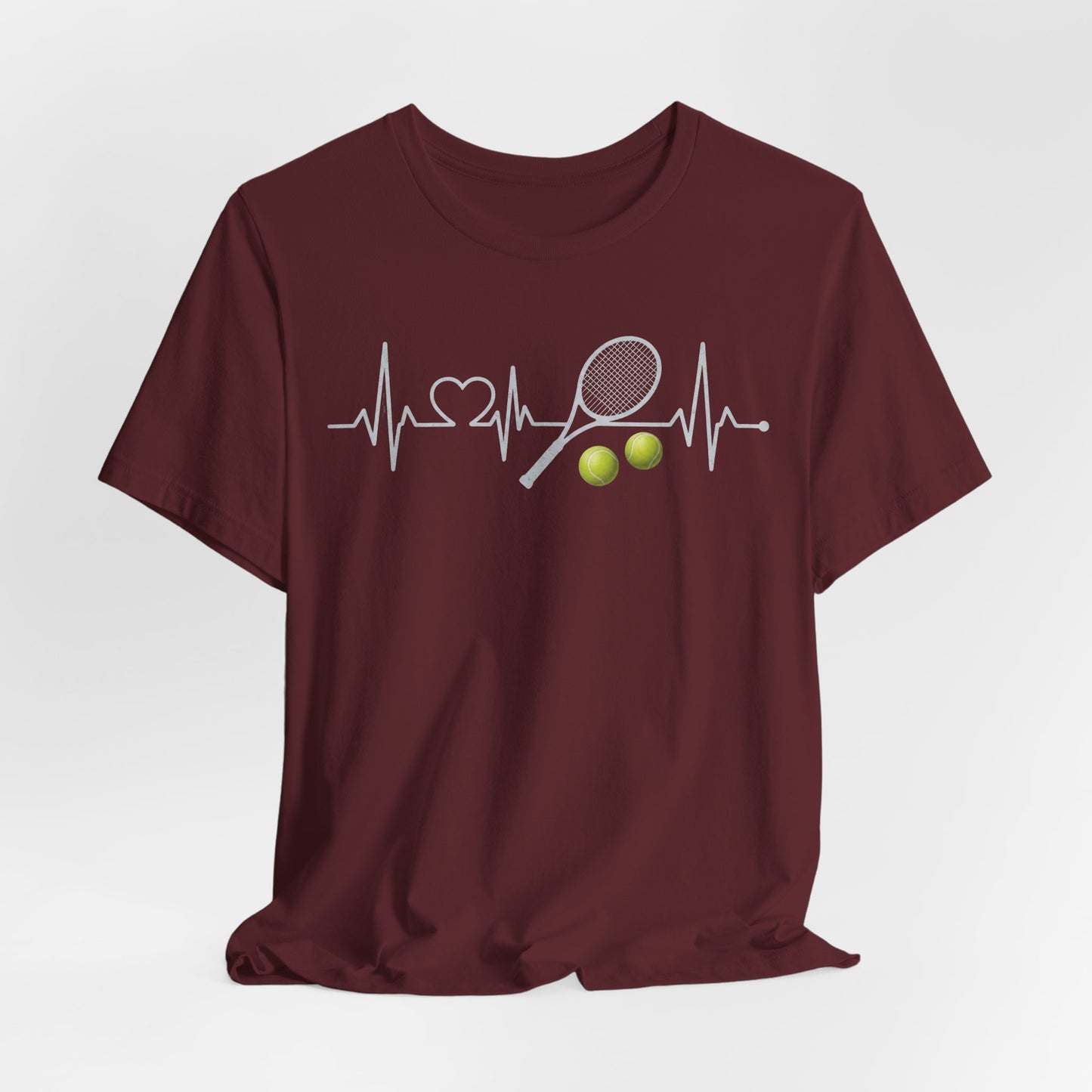 Tennis Heartbeat Tee – Racket & Tennis Ball Graphic Shirt