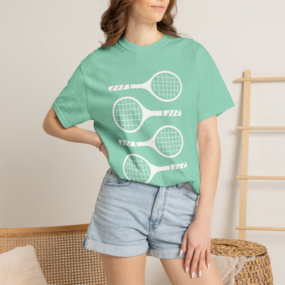 Tennis Rackets Graphic T-Shirt — Vintage-Inspired Garment-Dyed Tee
