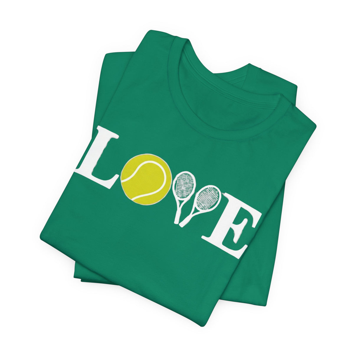 Tennis Love T-Shirt — 'LOVE' with Tennis Ball & Rackets