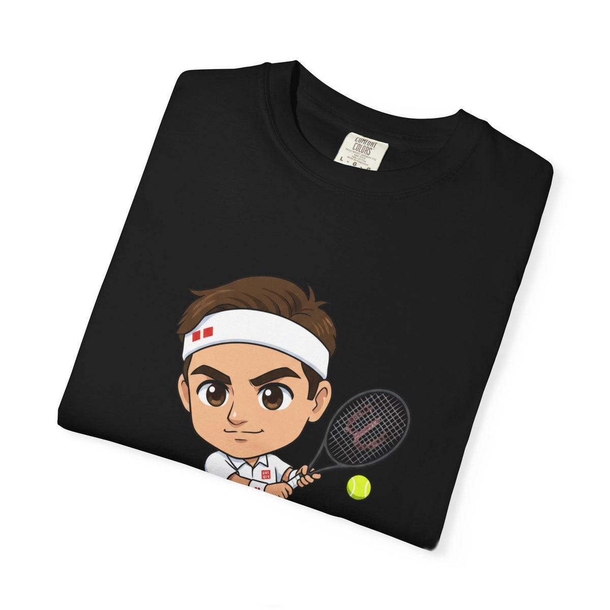 Federer Cartoon Tennis T-Shirt — Retro Athlete Graphic Tee