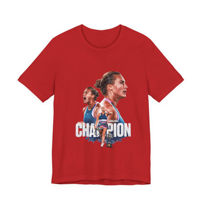 Champion Athlete Sabalenka Graphic Tee — "CHAMPION" Player Portrait T-Shirt
