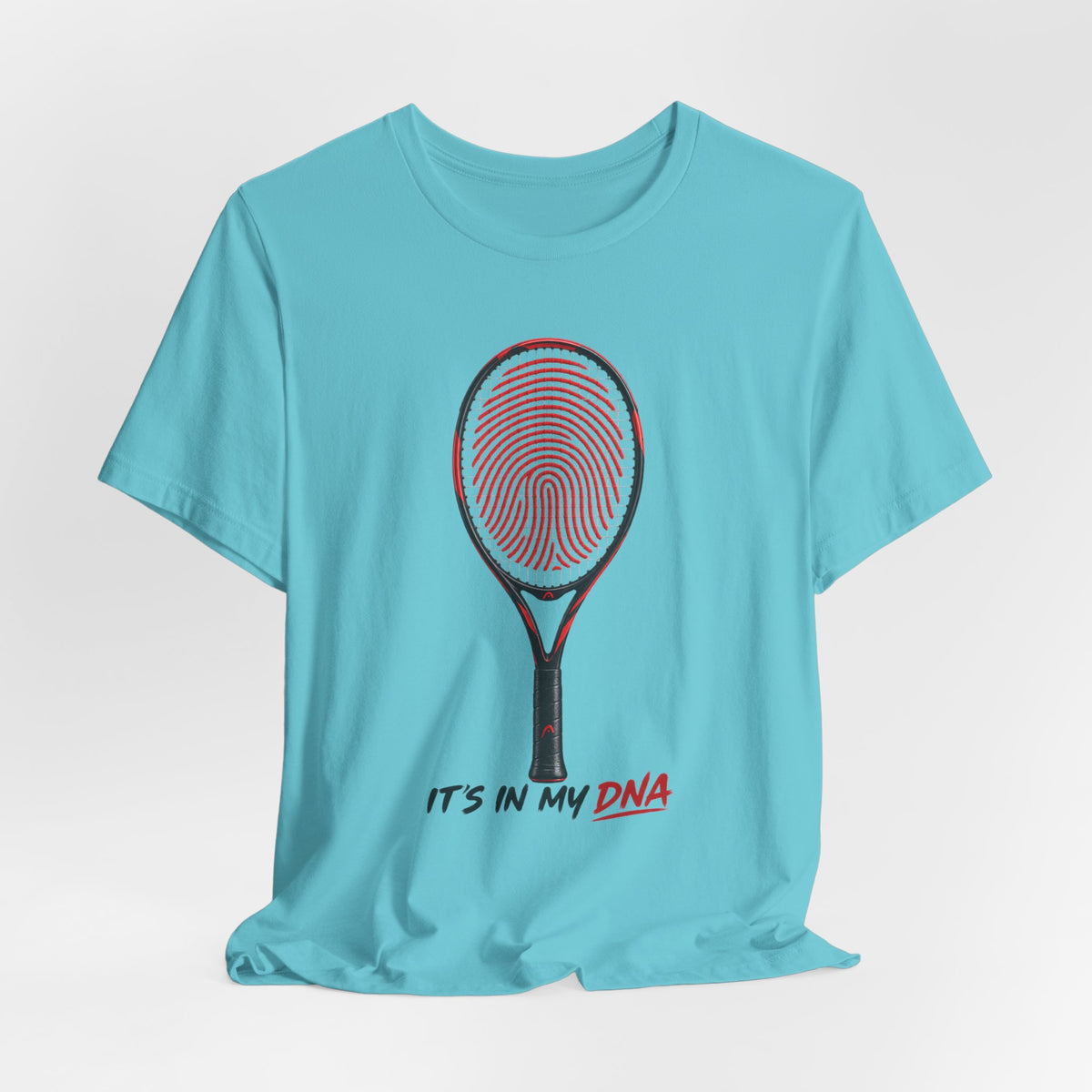 Tennis T‑Shirt — "It's In My DNA" Racket Fingerprint Tee
