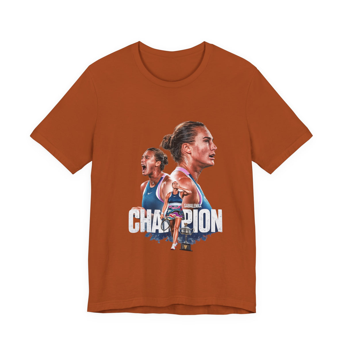 Champion Athlete Sabalenka Graphic Tee — "CHAMPION" Player Portrait T-Shirt