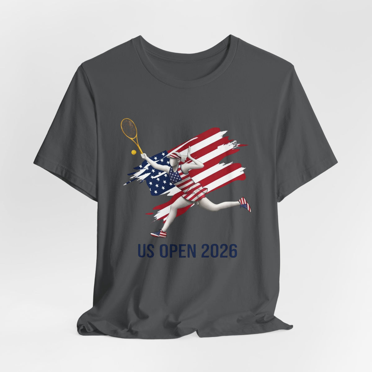 US Open 2026 Tennis Tee — American Flag Tennis Player Graphic T-Shirt