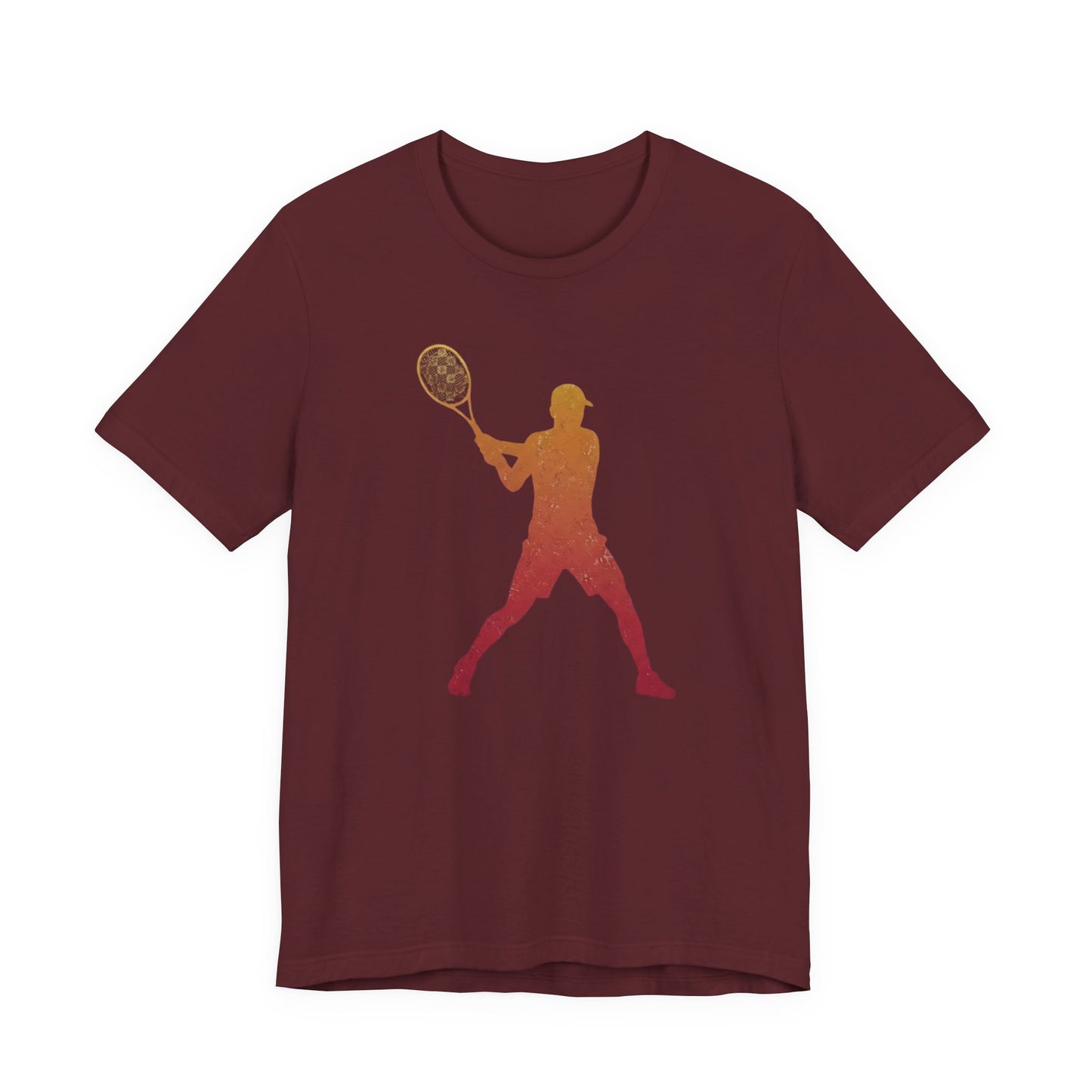 Tennis Player Silhouette Tee — Gradient Racket Sports T‑Shirt