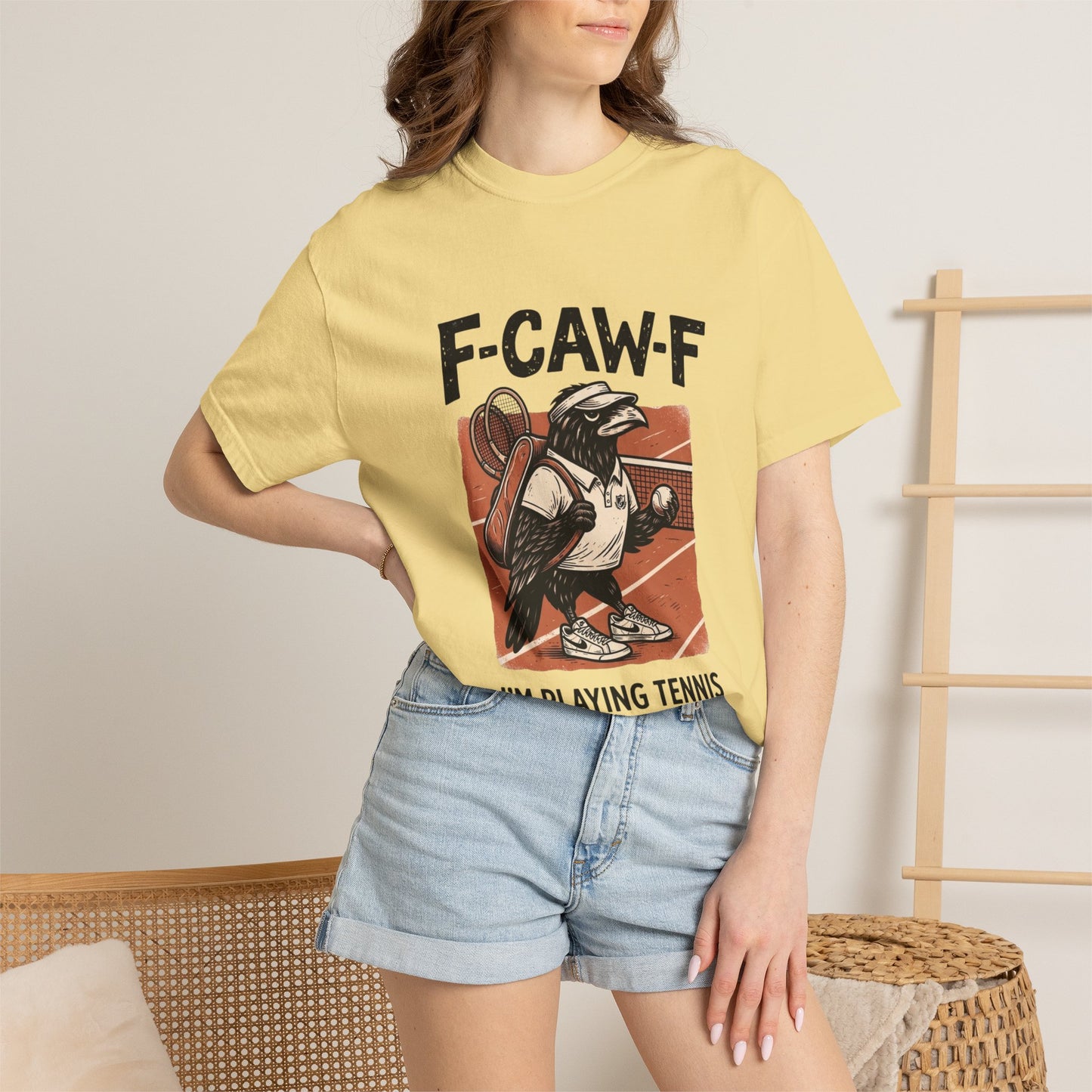 T-Shirt — F-CAW-F I’m Playing Tennis Raven Graphic Tee