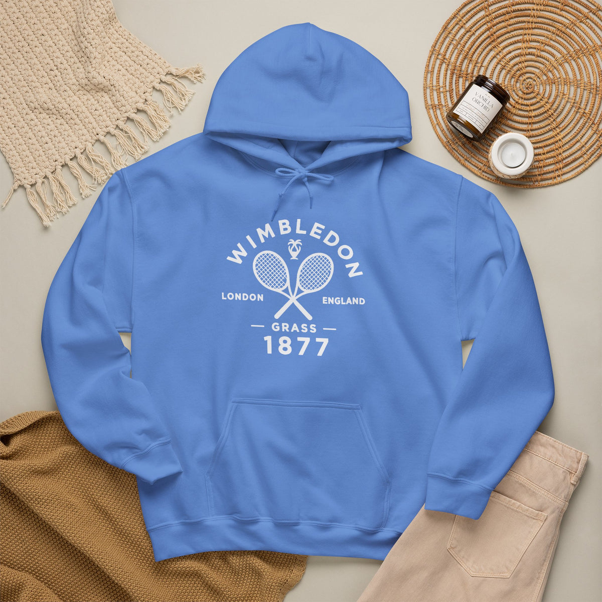 Wimbledon 1877 Tennis Hoodie — Classic Racquets Logo Pullover