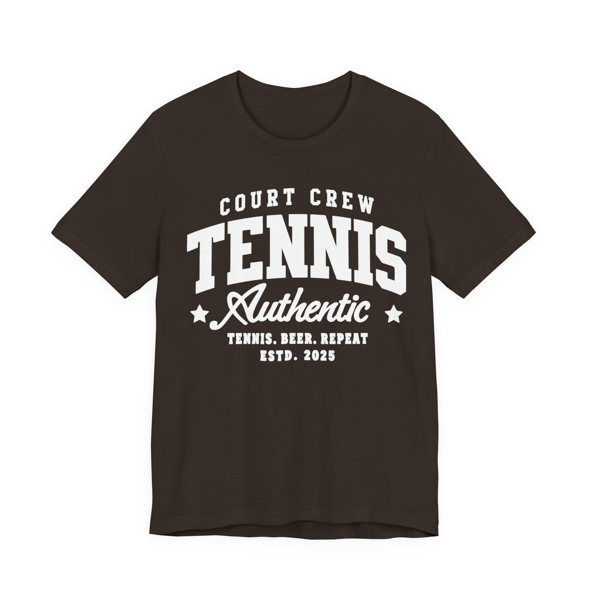 Tennis Court Crew Tee — "Tennis Authentic: Tennis. Beer. Repeat." Graphic Shirt