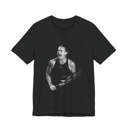 Tennis Player Sabalenka Graphic Tee — Energetic Champion Tennis T‑Shirt