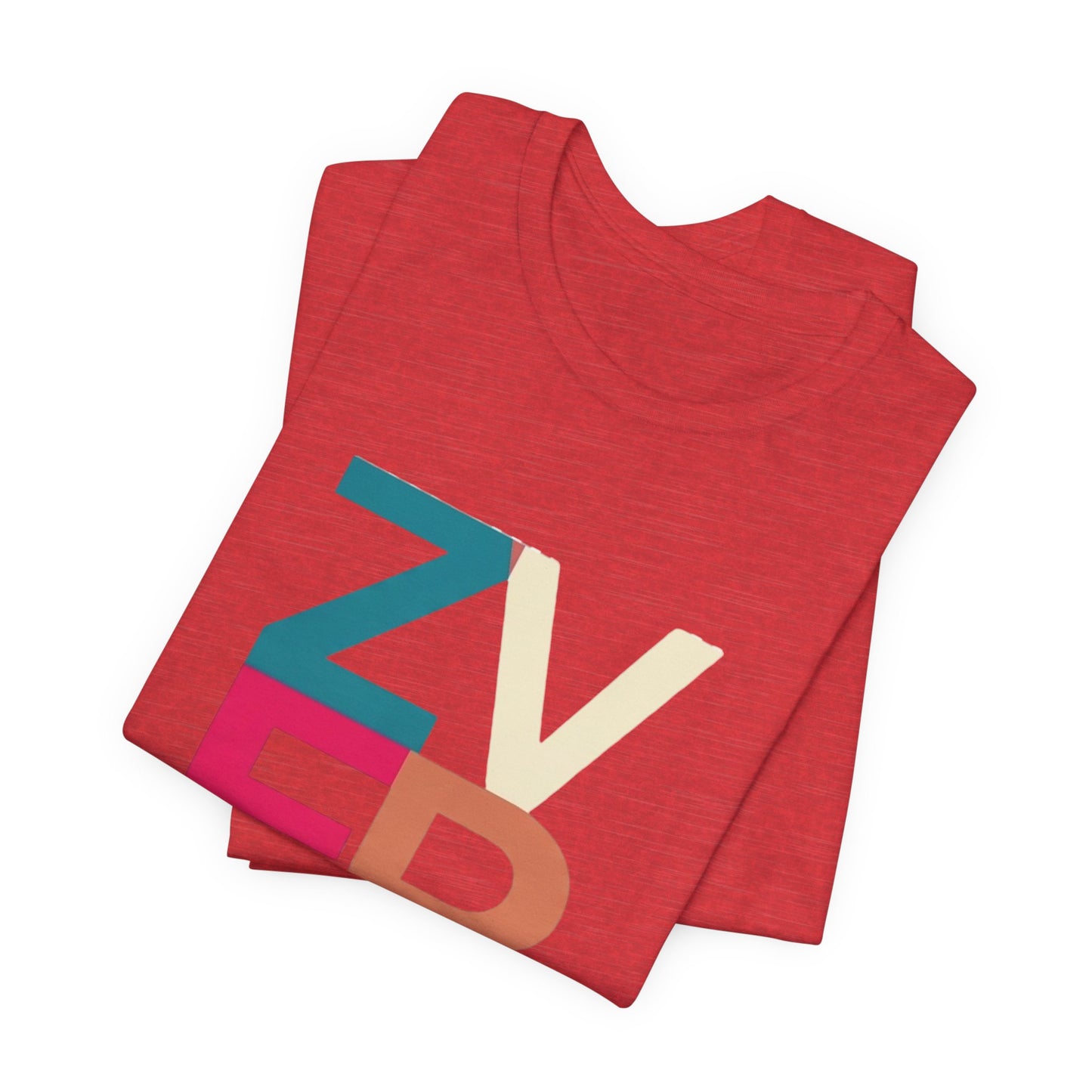 Retro Colorblock 'ZVEREV' Graphic Tee — Modern Minimalist Lettering Shirt