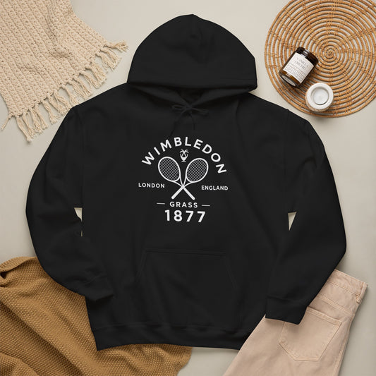 Wimbledon 1877 Tennis Hoodie — Classic Racquets Logo Pullover