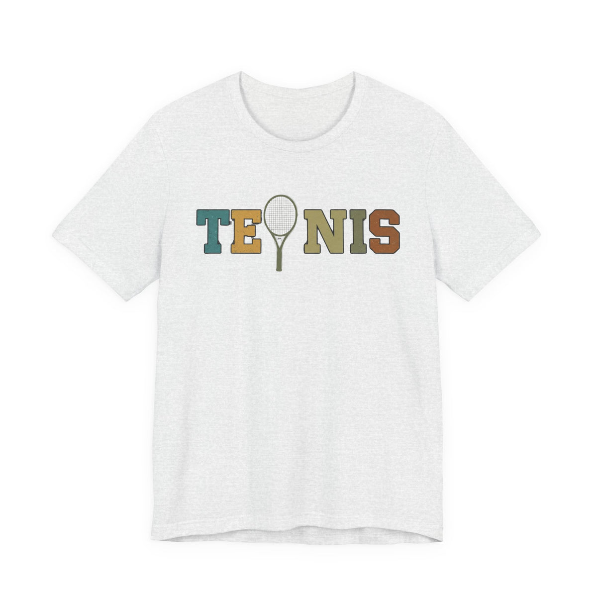 Tennis Retro Graphic Tee — Vintage Racket Lettering Shirt