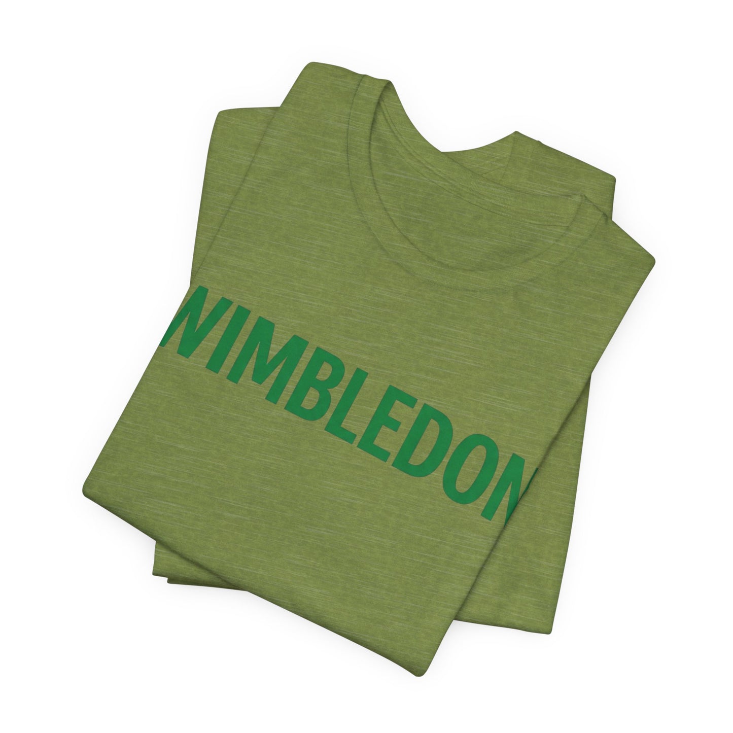 Wimbledon Classic Logo Tee — Green Text Tennis T‑Shirt