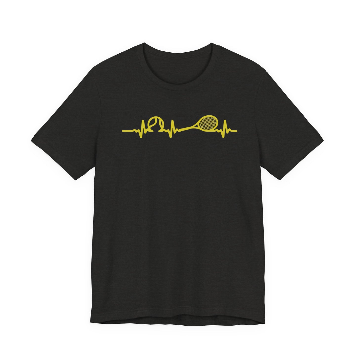 Tennis Heartbeat Tee — Minimal Tennis Racket ECG Graphic T-Shirt
