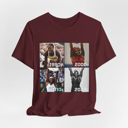 Decades of Champions Serena William’s 1990s–2020s Collage T-shirt